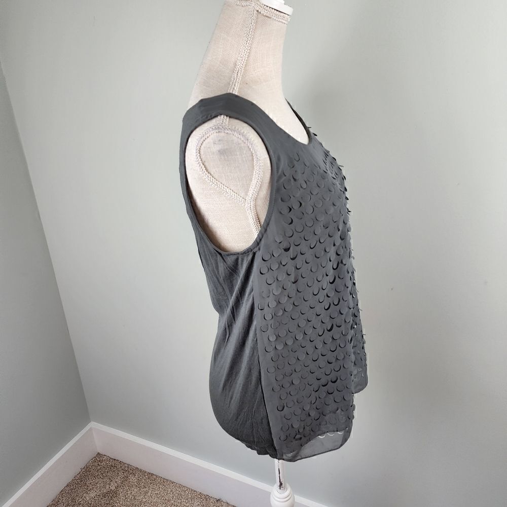 Gianetta Women’s Sleeveless Knit Back Woven Front Top Size Medium - Picture 3 of 6